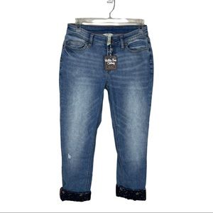 Matilda‎ Jane Cropped Jeans Satin Bottom NWT